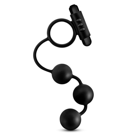 Blush Novelties Platinum Anal Beads & Vibrating C-Ring - Graduated Pleasure - Ball and Cock Toys