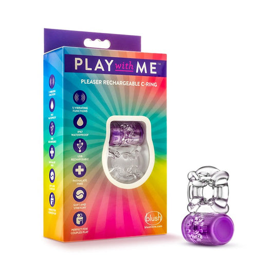Play With Me Pleaser Rechargeable C-Ring - Vibrating Cock Rings