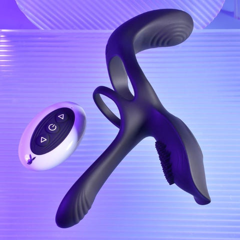 Playboy Pleasure The 3 Way Vibrating Mens Dick Ring - Vibrating Cock Rings