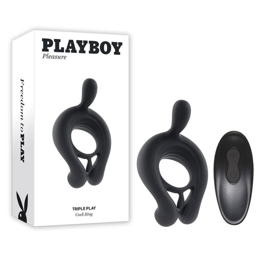 Playboy Pleasure Triple Play Remote Control Cock Ring - Vibrating Cock Rings