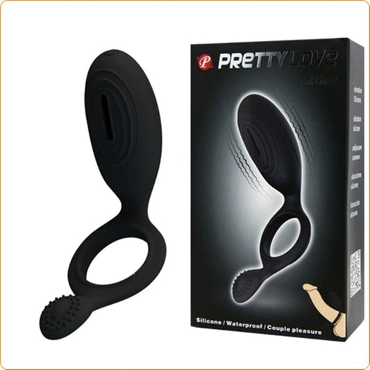 Prettylove Ethel - Rechargeable Vibrating Couples Cock Ring - Ball and Cock Toys