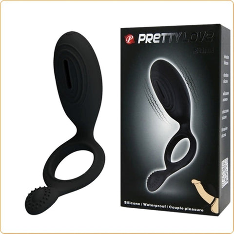 Prettylove Ethel - Rechargeable Vibrating Couples Cock Ring - Ball and Cock Toys
