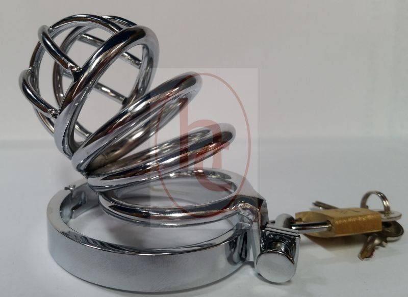 Prison Lock Chastity Cage 4 Rings - - Male Chastity