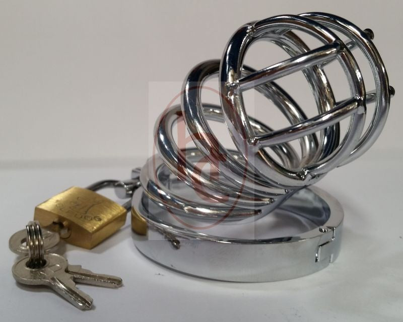 Prison Lock Chastity Cage 4 Rings - - Male Chastity