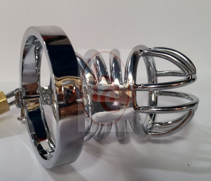 Prison Lock Chastity Cage 4 Rings - - Male Chastity