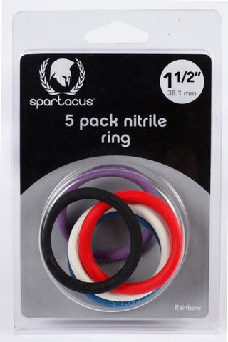 Rainbow Nitrile Cock Ring 5 Pack - Cock Rings