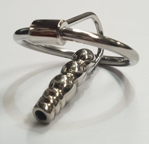 Round Tip Ribbed Penis Plug & Glans Ring - Penis Plugs
