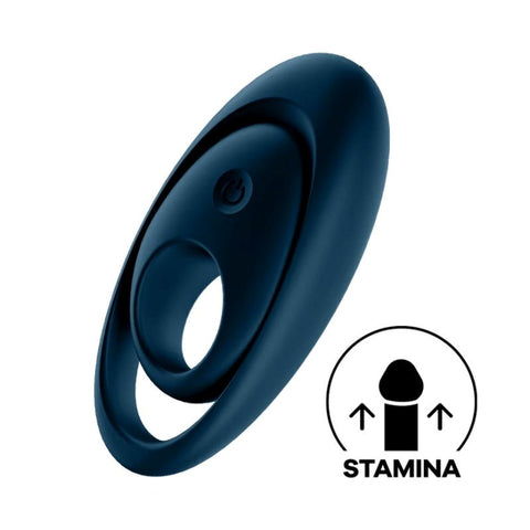 Satisfyer Glorious Duo Mens Powerful Vibrating Cock Ring Blue - Ball and Cock Toys