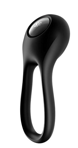 Satisfyer Majestic Duo Silicone Flexible Cock Ring Black - Cock Rings