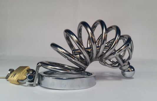 Seven Layers Asylum Cock Cage & Plug - Male Chastity