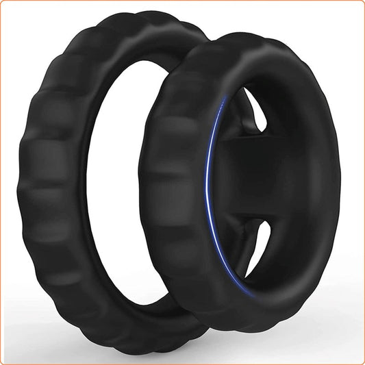 Silicone Dual Cock Ring - Ball and Cock Toys