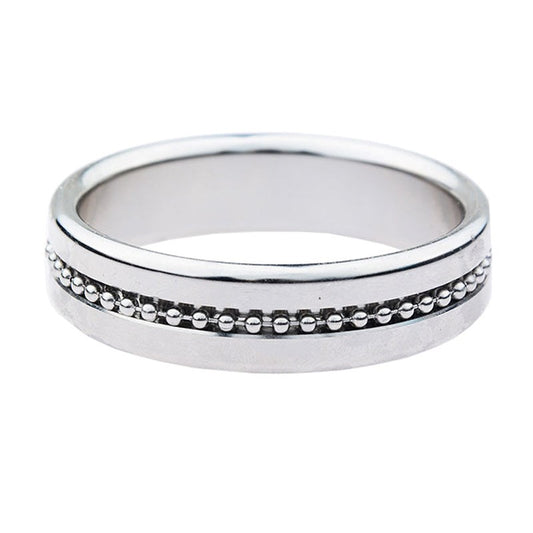 Silver Metal Cock Ring with Grooves - Cock Rings