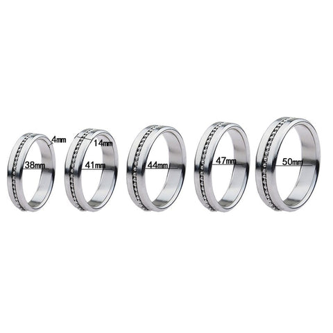 Silver Metal Cock Ring with Grooves - Cock Rings