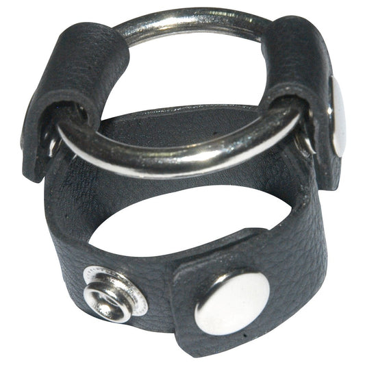 Sinners Leather Cock Ring With O-Ring - Cock Rings