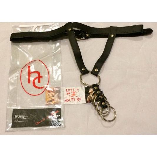 Sinvention Leather Harness With Gates of Hell Rings - Male Chastity