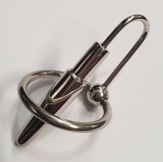 Solid Metal Cock Plug with Glans Ring Xtra Large - Penis Plugs