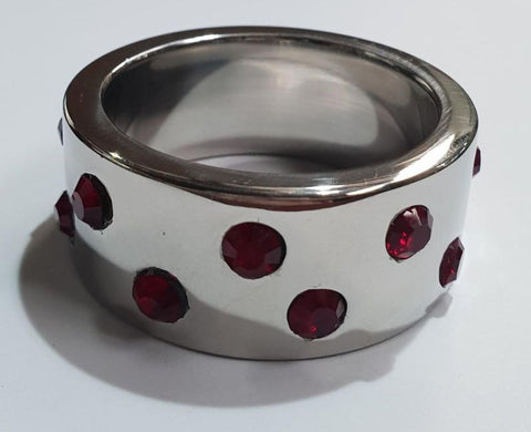 Staggered Ruby Encrusted Cock Ring - Cock Rings