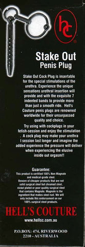 Stake Out Penis Plug with Glans Ring - Penis Plugs