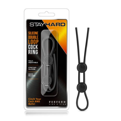 Stay Hard Silicone Double Loop Cock Ring - Stretchy Cock Rings