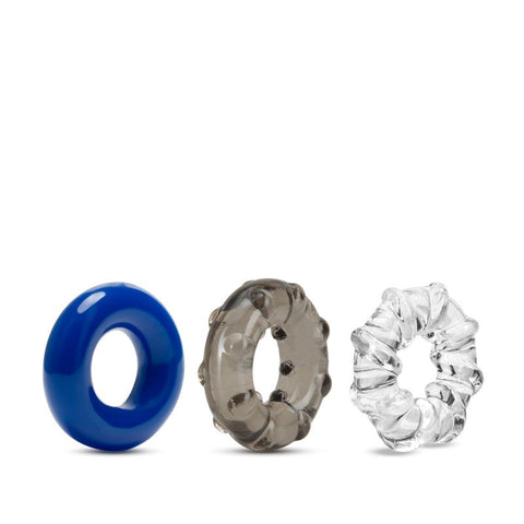 Stay Hard Triple Stretch 3 Pack Mens Cock Rings - Cock Ring Sets