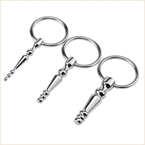 Steel Penis Plug With Ring - Penis Plugs