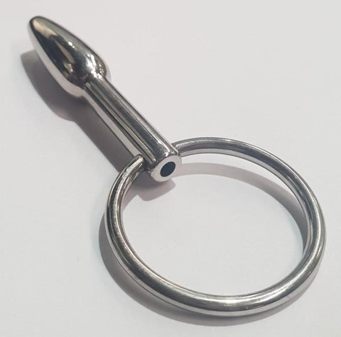 Steel Pleasures Penis Plug Olive Cum Thru with Ring - Penis Plugs