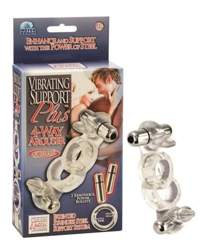 CalExotics Support Plus Vibrating 4 Way Penis Arouser - Cock Rings