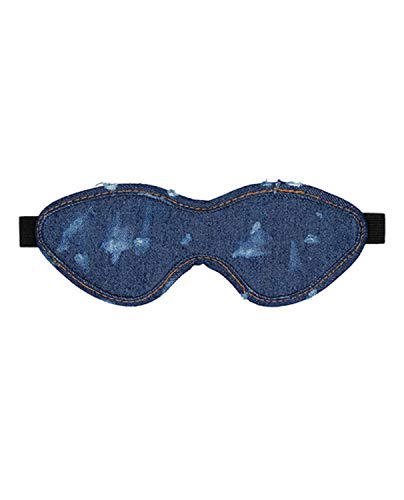 Shots Toys Fashionable Denim Bondage Eye Mask - - Masks And Blindfolds