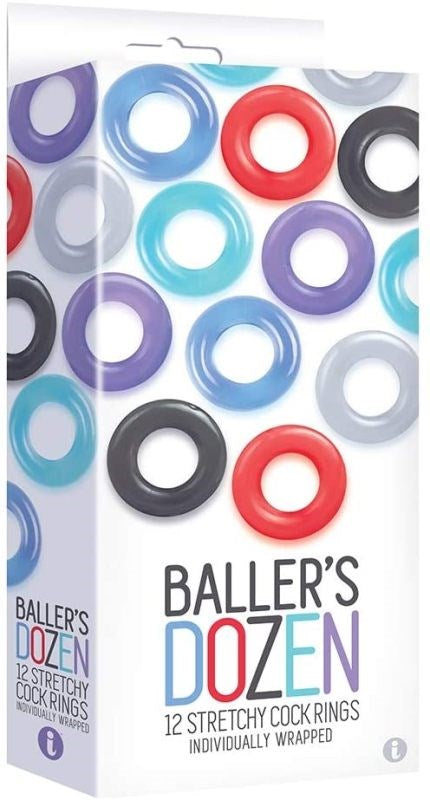 The 9's Baller's Dozen 12 Stretchy Cock Rings - Cock Ring Sets