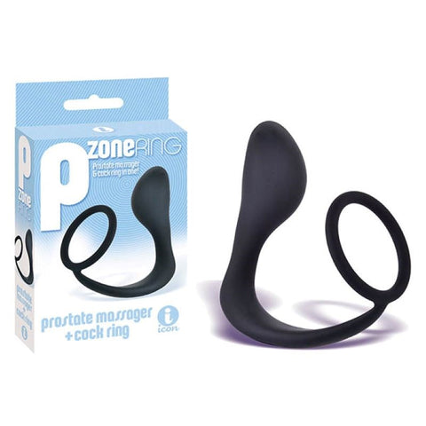 Ecstasy Awaits - The 9's P-Zone Prostate Massager and Cock Ring Set - Silicone Cock Rings