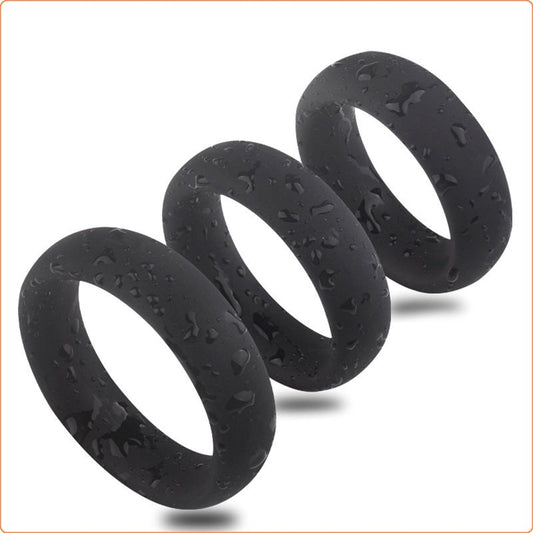 Thick 3 C-Ring Set - Stretchy Silicone - Ball and Cock Toys