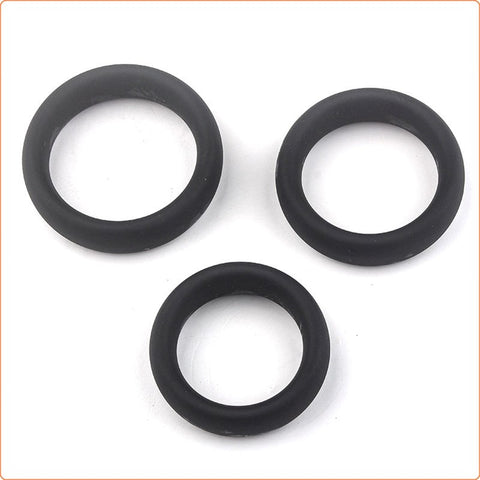 Thick 3 C-Ring Set - Stretchy Silicone - Ball and Cock Toys
