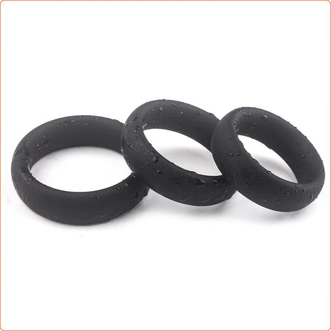 Thick 3 C-Ring Set - Stretchy Silicone - Ball and Cock Toys