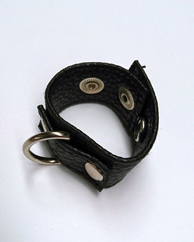 Tight Leather Cock Ring with D-Ring - Cock Rings
