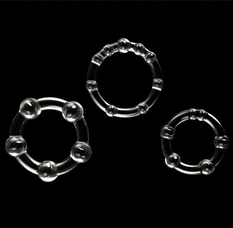 Triple Beaded Ring Set - Ball and Cock Toys