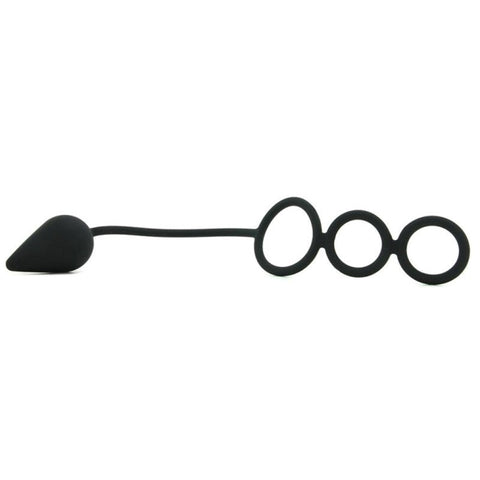 Triple Threat Silicone Tri Cock Ring and Anal Plug - Cock Rings