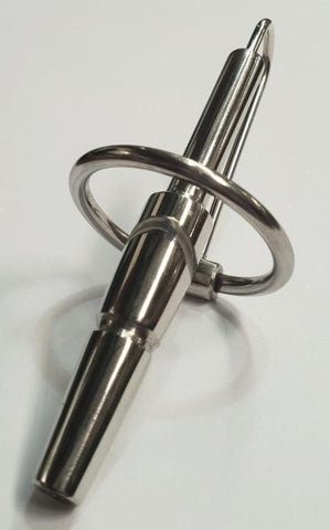 Urethral Ridged Urethral Probe With Glans Ring - Penis Plugs