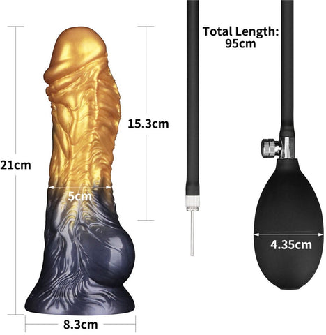 Lovetoy Aerosx Dual Density Fantasy Dildo Gold/Blue - Realistic Dildos
