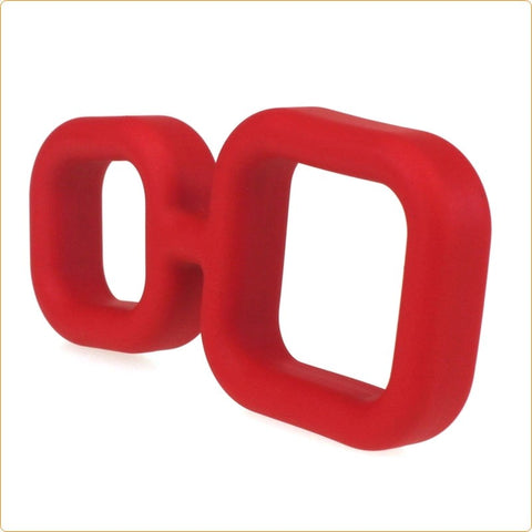 X-MEN Liquid Silicone Double Ring Cock Ring - Ball and Cock Toys