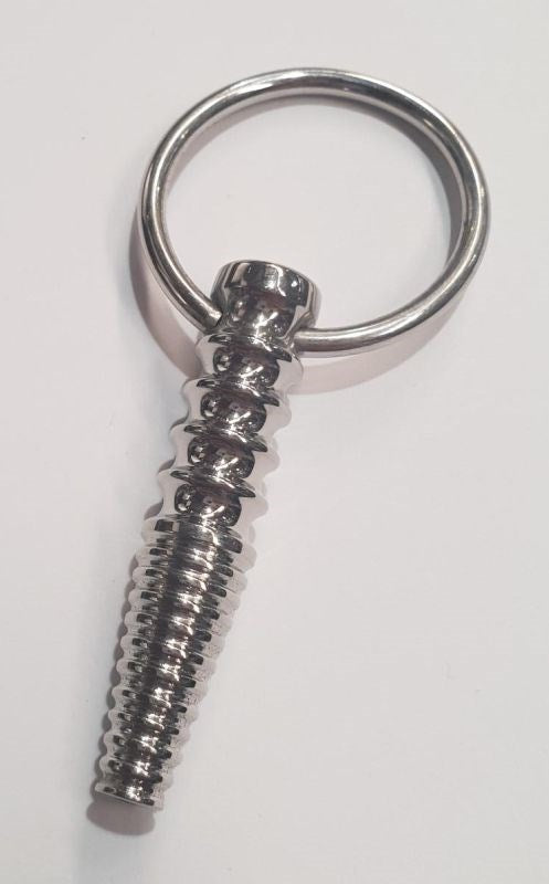 Ynaija Ribbed Metal Penis Plug With O-Ring - Penis Plugs