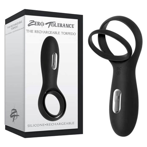 Zero Tolerance The Rechargeable Torpedo Cock Ring Black - Vibrating Cock Rings