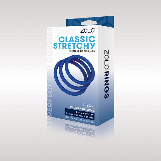 Zolo Classic Stretchy Silicone Cock Ring 3-Pack - Stretchy Cock Rings