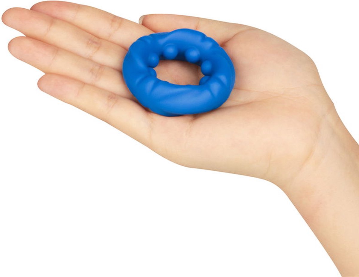 Lovetoy Pinnacle Pro Ridge Bump Stretcher Mens Cock Ring Blue - Stretchy Cock Rings