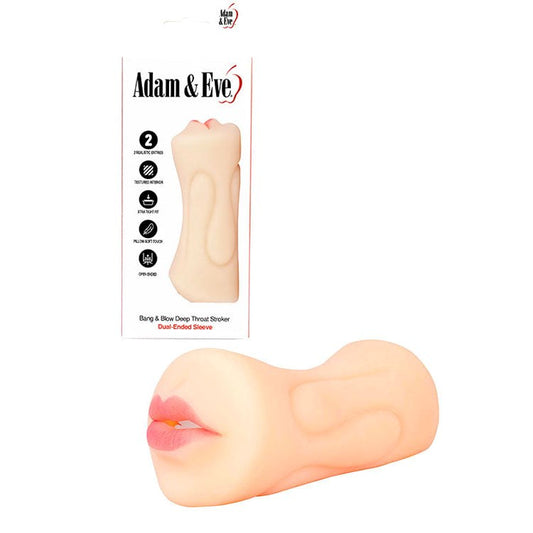 Adam & Eve BANG & BLOW - Dual Pleasure Stroker - Realistic Butts And Vaginas