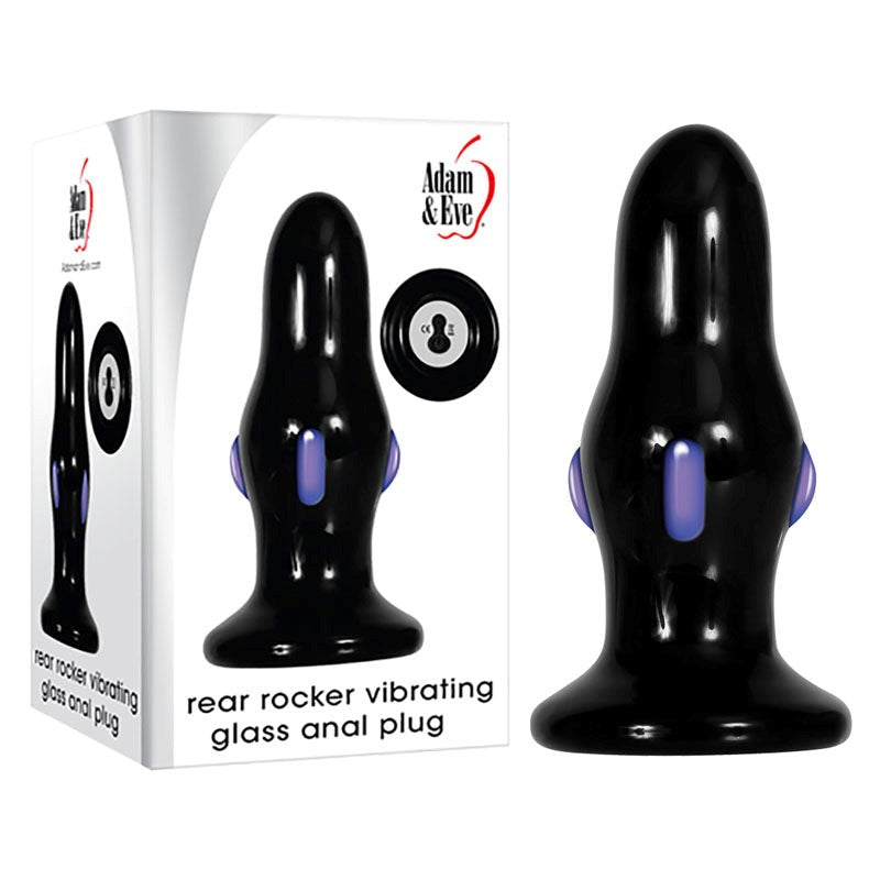 Adam & Eve Rear Rocker Vibrating Glass Anal Plug - - Butt Plugs