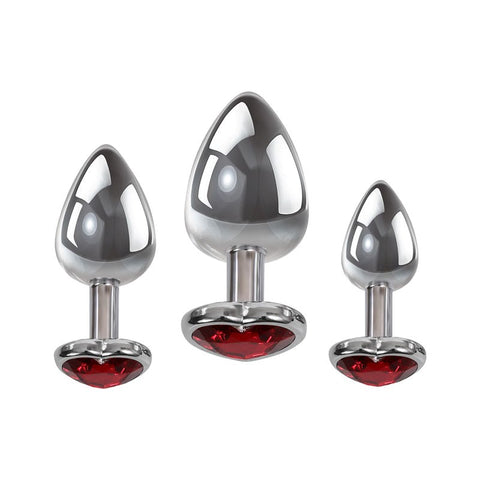 Luxurious Three Hearts Gem Anal Plug Collection - Butt Plugs