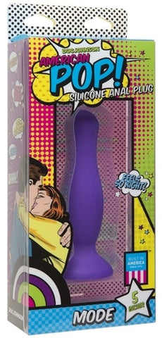 Doc Johnson American Pop Mode 5 inch Anal Plug Purple - Butt Plugs