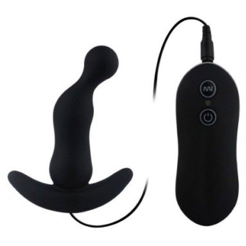 Aphrodisia Curved Vibrating Anal Plug Black - - Prostate Toys