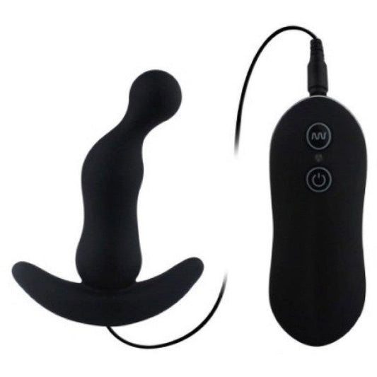 Aphrodisia Curved Vibrating Anal Plug Black - Prostate Toys