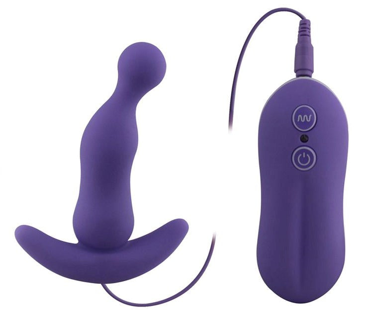 Aphrodisia Curved Vibrating Anal Plug Purple - - Prostate Toys